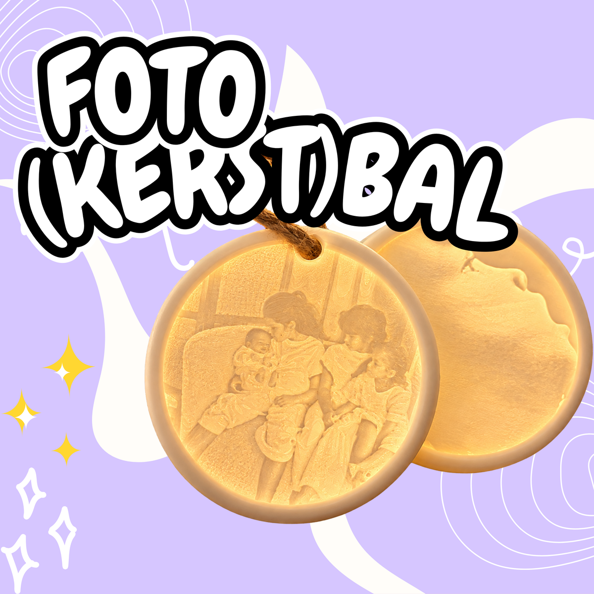 foto (kerst)bal - set van 2 stuks