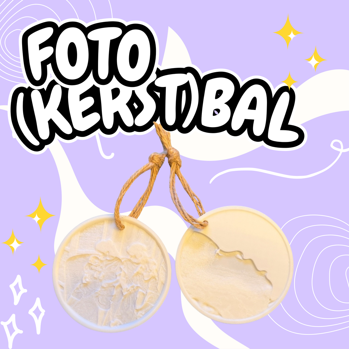 foto (kerst)bal - set van 2 stuks